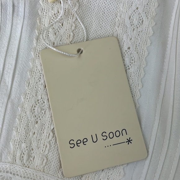 NWT See U Soon Ivory long sleeve lace blouse - Picture 4 of 12